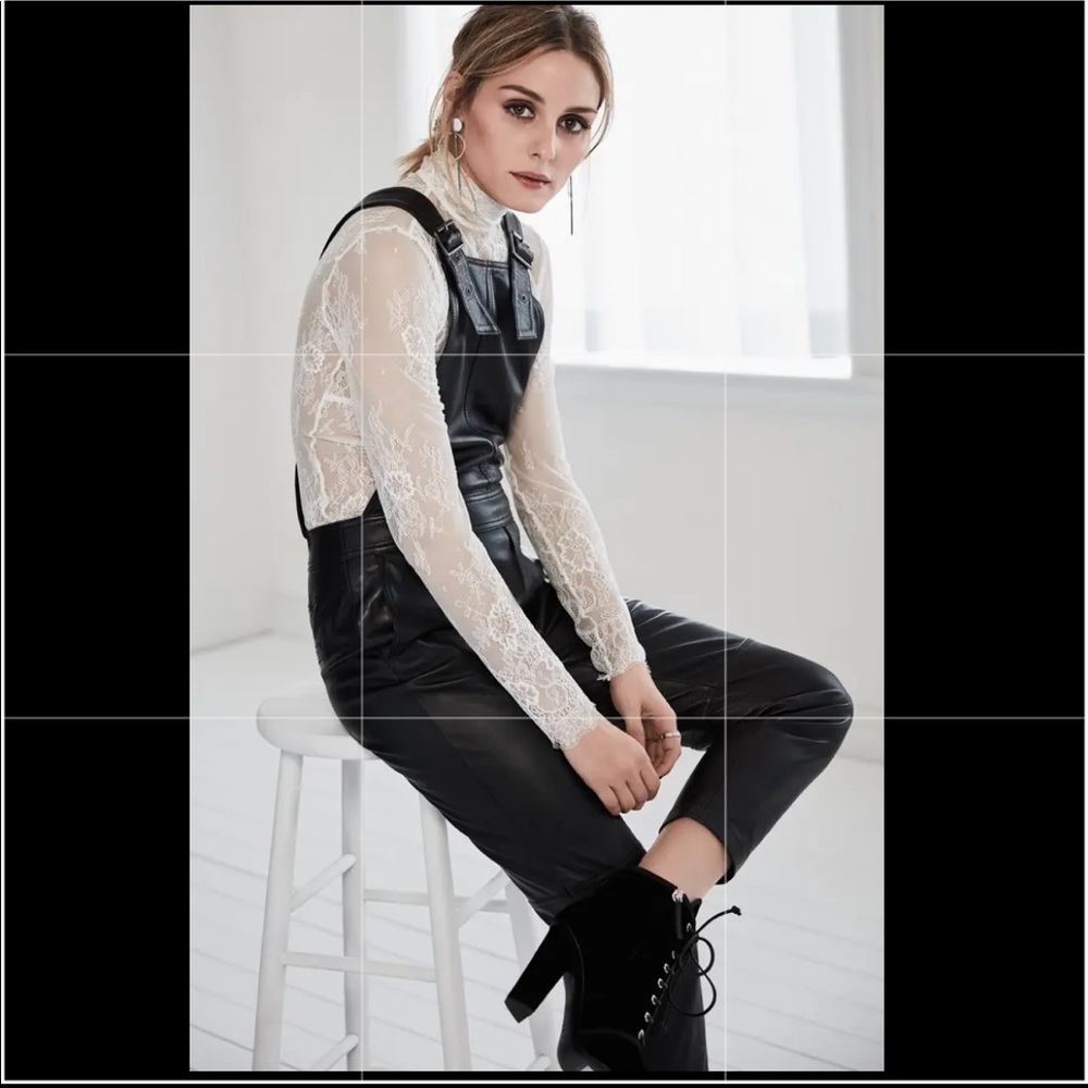 Chelsea28 X Olivia palermo leather overalls